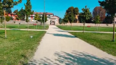 Sanvitale kale bahçesi Sala Baganza Parma. Yüksek kalite 4k görüntü