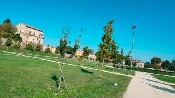 Fortaleza Sanvitale Jardim Sala Baganza Parma Imagens Alta Qualidade — Vídeo de Stock