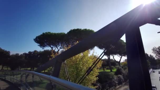 Park Van Villa Pamphili Rome Loopbrug Weg Hoge Kwaliteit Beeldmateriaal — Stockvideo