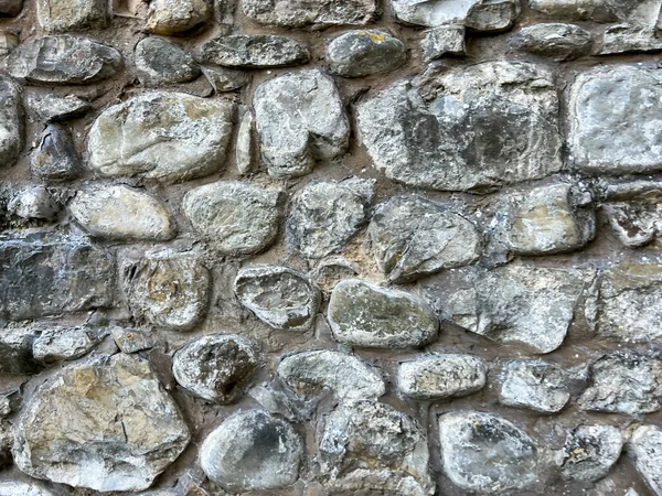 Murs Médiévaux Château Avec Des Cailloux Des Pierres Photo Haute — Photo