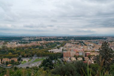 Janiculum 'dan Roma panoraması. Yüksek kalite fotoğraf