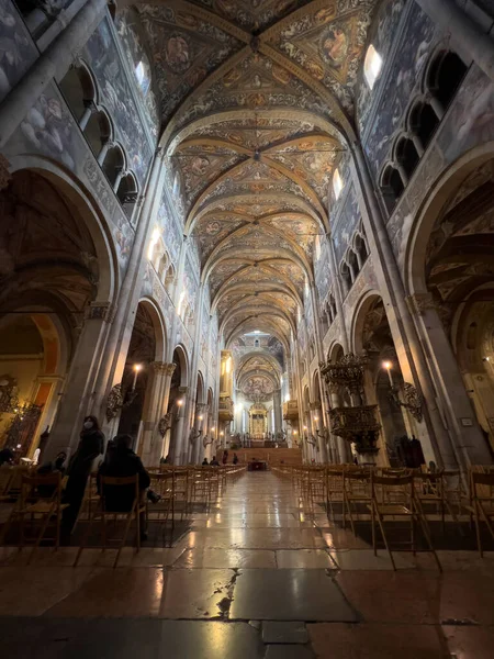 Catedral Parma Teto Afrescado Moscas Foto Alta Qualidade — Fotografia de Stock