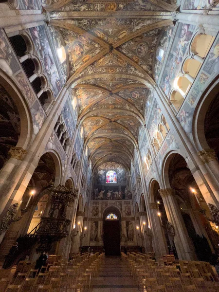 Catedral Parma Teto Afrescado Moscas Foto Alta Qualidade — Fotografia de Stock