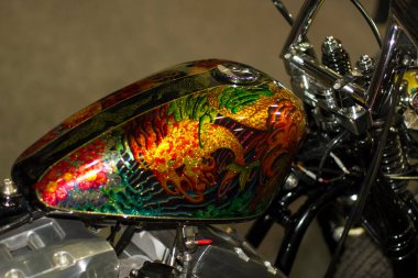 Verona, İtalya - 2018 MBE Verona Bisiklet Fuarı Bisiklet Fuarı ve Özel Araba Fuarı - özel hava fırçası tankı. Yüksek kalite fotoğraf