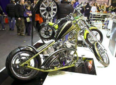 Verona, İtalya - 2018 MBE Verona Bisiklet Fuarı Bisiklet Fuarı ve Özel Araba Fuarı - özel boyalı bisiklet. Yüksek kalite fotoğraf