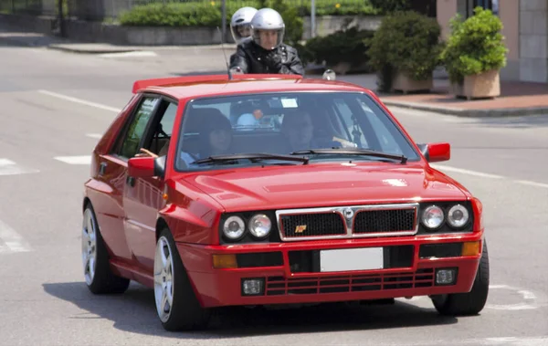 Bibbiano Reggio Emilia Itália 2015 Rali Livre Carros Antigos Praça — Fotografia de Stock