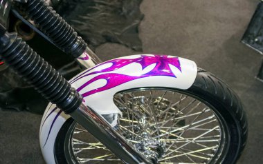 Verona, İtalya - 2018 MBE Verona Bisiklet Fuarı Bisiklet Fuarı ve Özel Araba Fuarı - özel boyalı bisiklet. Yüksek kalite fotoğraf