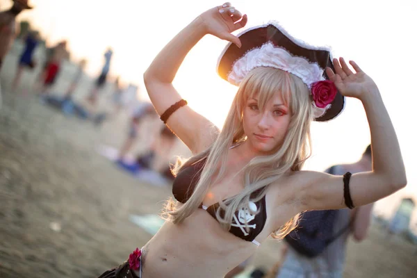 Rimini Italy 2016 Rimini Comics Free Cosplay Event Beach Seaside — Photo