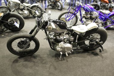 Verona, Italy - 2018 01 12 : MBE Verona Bike Expo Bike and Custom car exibituon - custom painted bike. High quality photo