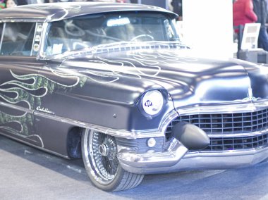 Verona, İtalya - 2018 MBE Verona Bisiklet Fuarı Bisiklet Fuarı ve Özel Araba Fuarı - eski Amerikan kaslı arabası. Yüksek kalite fotoğraf