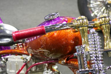 Verona, İtalya - 2018 MBE Verona Bisiklet Fuarı Bisiklet Fuarı ve Özel Araba Fuarı - özel boyalı bisiklet. Yüksek kalite fotoğraf