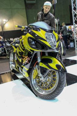 Verona, İtalya - 2018 MBE Verona Bisiklet Fuarı Bisiklet Fuarı ve Özel Araba Fuarı - Suzuki Hayabusa. Yüksek kalite fotoğraf