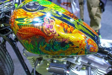 Verona, İtalya - 2018 0112: MBE Verona Bisiklet Fuarı Bisiklet Fuarı ve Özel Araba Fuarı - özel yapım tank safrası. Yüksek kalite fotoğraf