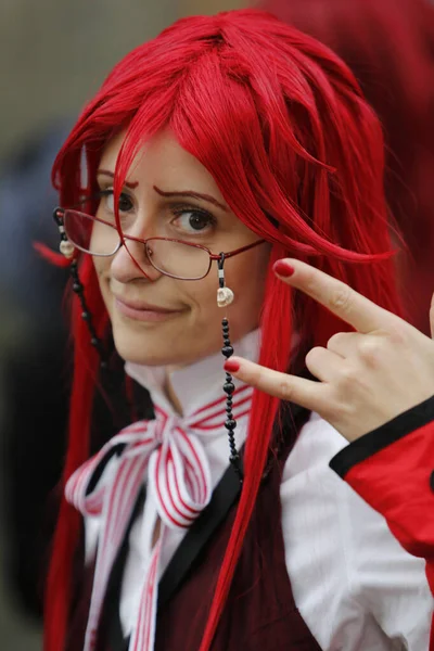 Lucca Italy 2018 Lucca Comics Free Cosplay Event City Red — 图库照片
