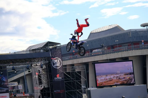 Milano Italia 2021 Eicma Milano Bike Expo Free Style Motocross — Foto de Stock