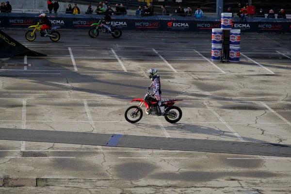 Μιλάνο Ιταλία 2021 Eicma Milano Bike Expo Free Style Motocross — Φωτογραφία Αρχείου