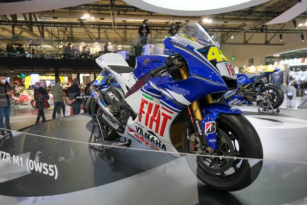 Mediolan Włochy 2021 Eicma Milano Bike Expo Valentino Rossi Yamaha — Zdjęcie stockowe