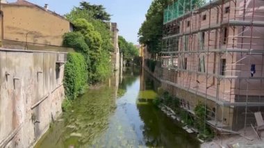 Mantua İtalya balık pazarı panoraması. Yüksek kalite 4k görüntü
