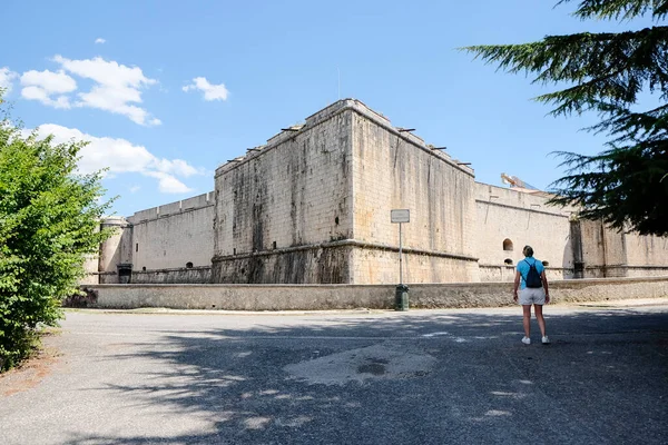 Aquila Medieval Castle External Walls Italy High Quality Photo — ストック写真