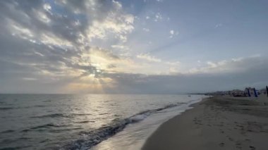 sunset at the Tuscan sea in Italy. High quality 4k footage