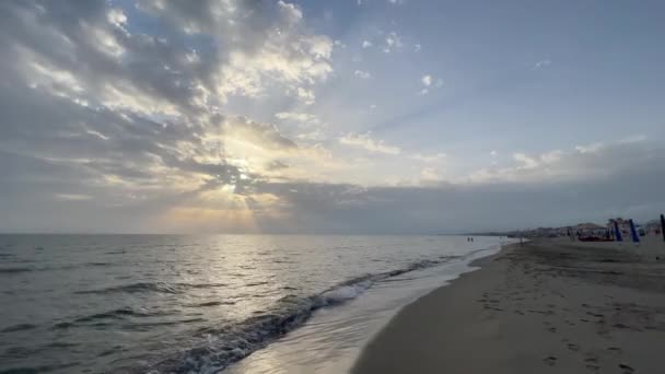 Coucher Soleil Sur Mer Toscane Italie Images Haute Qualité — Video