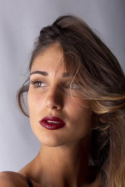 Beautiful Italian Girl Photo Studio High Quality Photo — Stockfoto