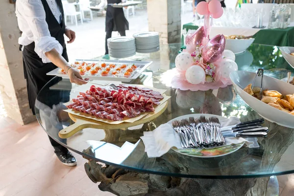 Italian Buffet Christian Wedding Ceremony High Quality Photo — Zdjęcie stockowe