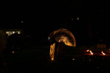 Reggio Emilia, Italy - 2018 05 01 Montecchio Unplugged free street event fire eater street artist. High quality photo