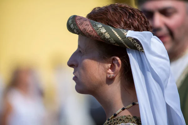 Canossa Reggio Emilia Włochy 2019 Średniowieczne Historyczne Odtwarzanie Martilde Canossa — Zdjęcie stockowe