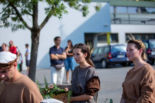 Canossa Reggio Emilia Talya 2019 Ortaçağ Tarihi Yeniden Canlandırması Martilde — Stok fotoğraf