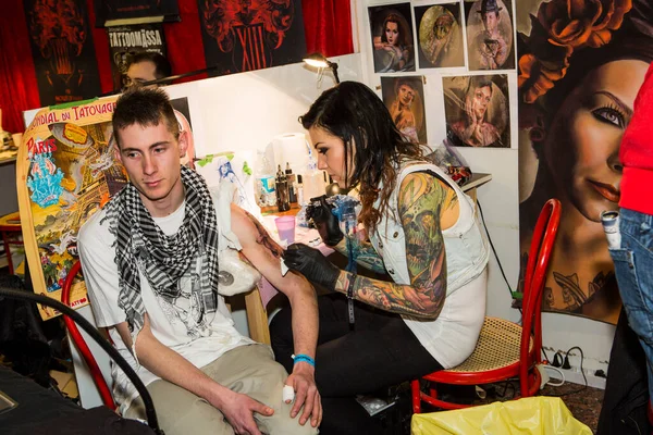 Milano Italië 2020 Conventie Van Milano Tattoo Conventie Tatto Stukmaken — Stockfoto