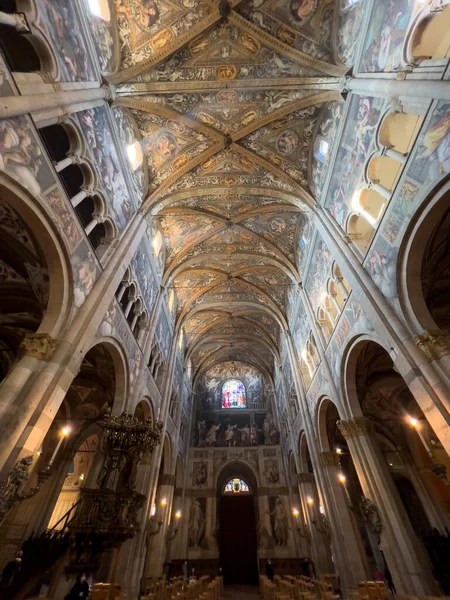 Catedral Parma Teto Afrescado Moscas Foto Alta Qualidade — Fotografia de Stock