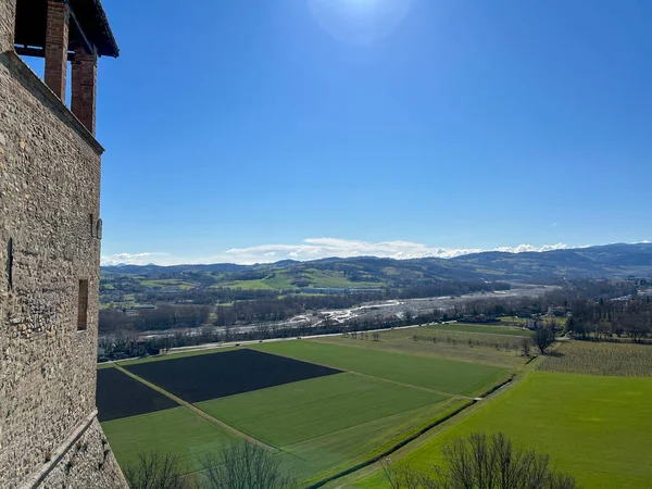 Středověký Hrad Torrechiara Obranných Zdech Parmy Kvalitní Fotografie — Stock fotografie