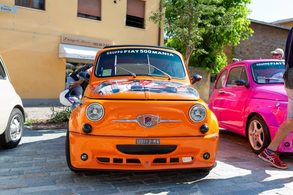 Bibbiano Reggio Emilia Itália 2015 Rali Livre Carros Antigos Praça — Fotografia de Stock