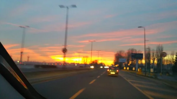 Italian Sunset Highway High Quality Photo — Foto de Stock