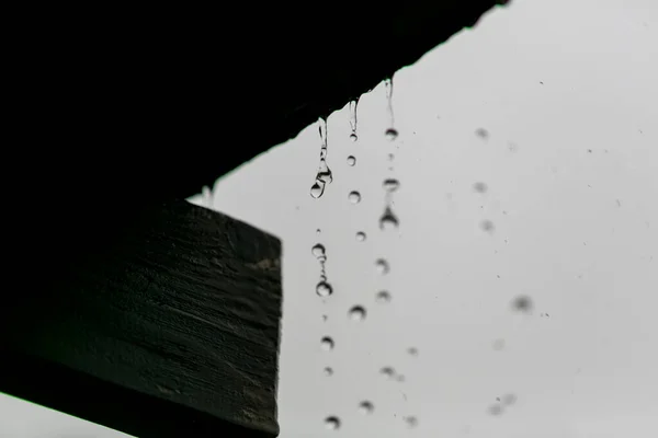Raindrops Wooden Porch High Quality Photo — Stock fotografie