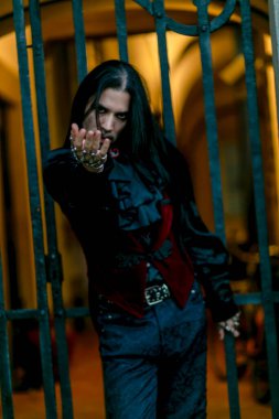 vampire count in medieval clothing. High quality photo