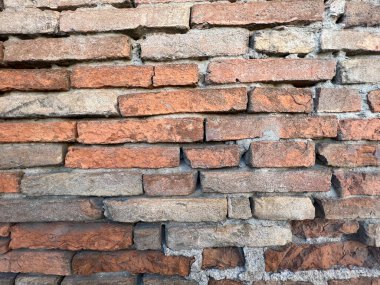 Eski tuğla duvar kırmızı fırınlanmış kil. Yüksek kalite fotoğraf