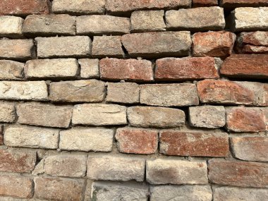 Eski tuğla duvar kırmızı fırınlanmış kil. Yüksek kalite fotoğraf