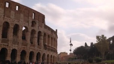 Colosseum in Rome time lapse with wind and clouds. High quality 4k footage