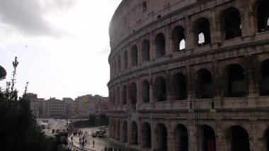 Colosseum in Rome time lapse with wind and clouds. High quality 4k footage