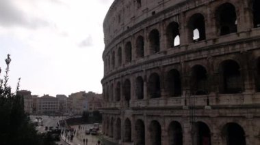 Colosseum in Rome time lapse with wind and clouds. High quality 4k footage