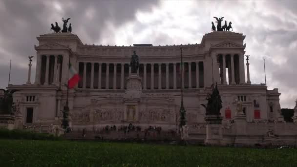 Altar Victorian Fatherland Rome Time Lapse Wind Clouds High Quality — Video Stock