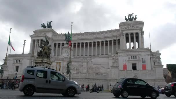 Altar Victorian Fatherland Rome Time Lapse Wind Clouds High Quality — Stockvideo
