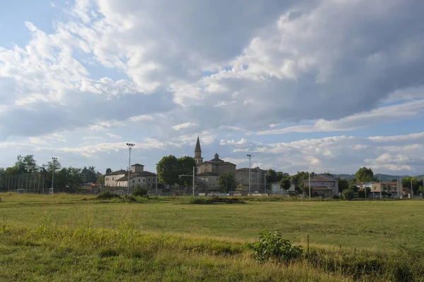 Dorp Bibbiano Reggio Emilia Panorama Zonnige Dag Hoge Kwaliteit Foto — Stockfoto