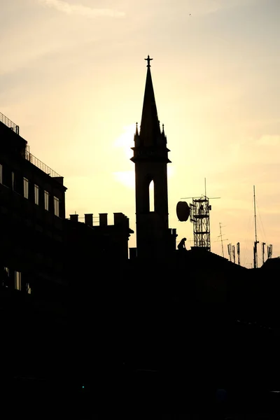 Palace Parmeggiani Gallery Museum Reggio Emilia Silhouette Sunset High Quality — Stock Photo, Image