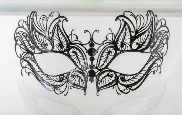 Metal Venetian Mask White Background High Quality Photo — Stock Photo, Image