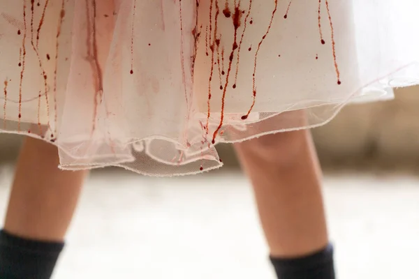 Salpicadura Sangre Vestido Blanco Foto Alta Calidad — Foto de Stock