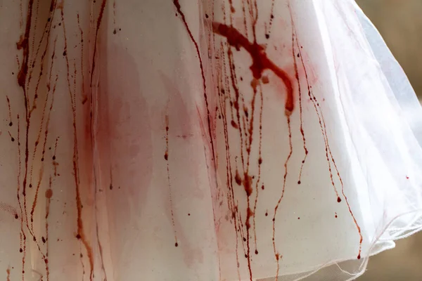 Blood Splatter White Dress High Quality Photo — Stock Photo, Image