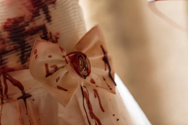 Blood Splatter White Dress High Quality Photo — Stock Photo, Image